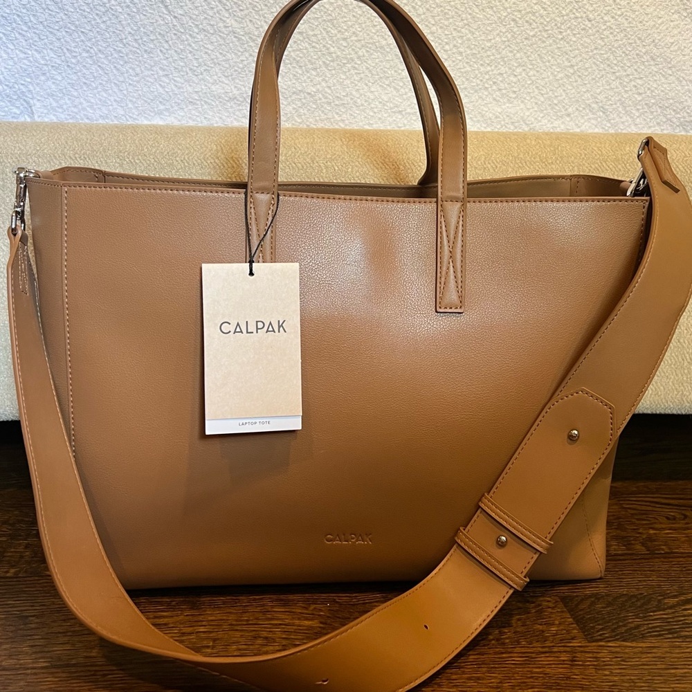 Calpak Haven 16” Laptop Tote Bag in Toffee